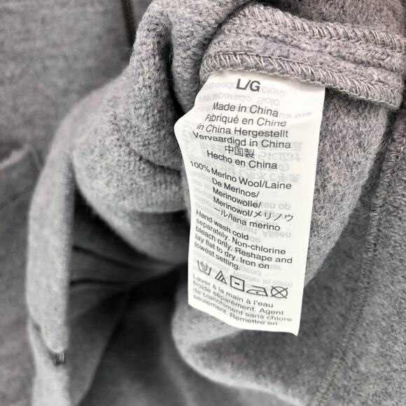 NEW J Crew Boiled Merino Wool Coach's Jacket Sweater Gray Full Zip Mens Large - Picture 6 of 7